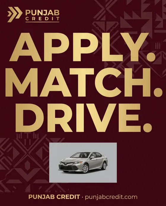 Punjab Credit typographic ad: Apply. Match. Drive.